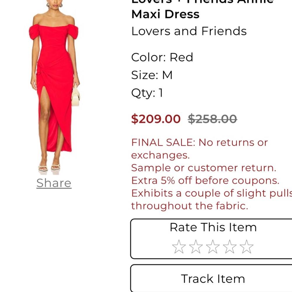 Lovers + Friends Scarlet Off-Shoulder Maxi Dress